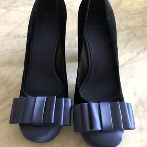 Tory Burch Royal Blue Velvet Pumps